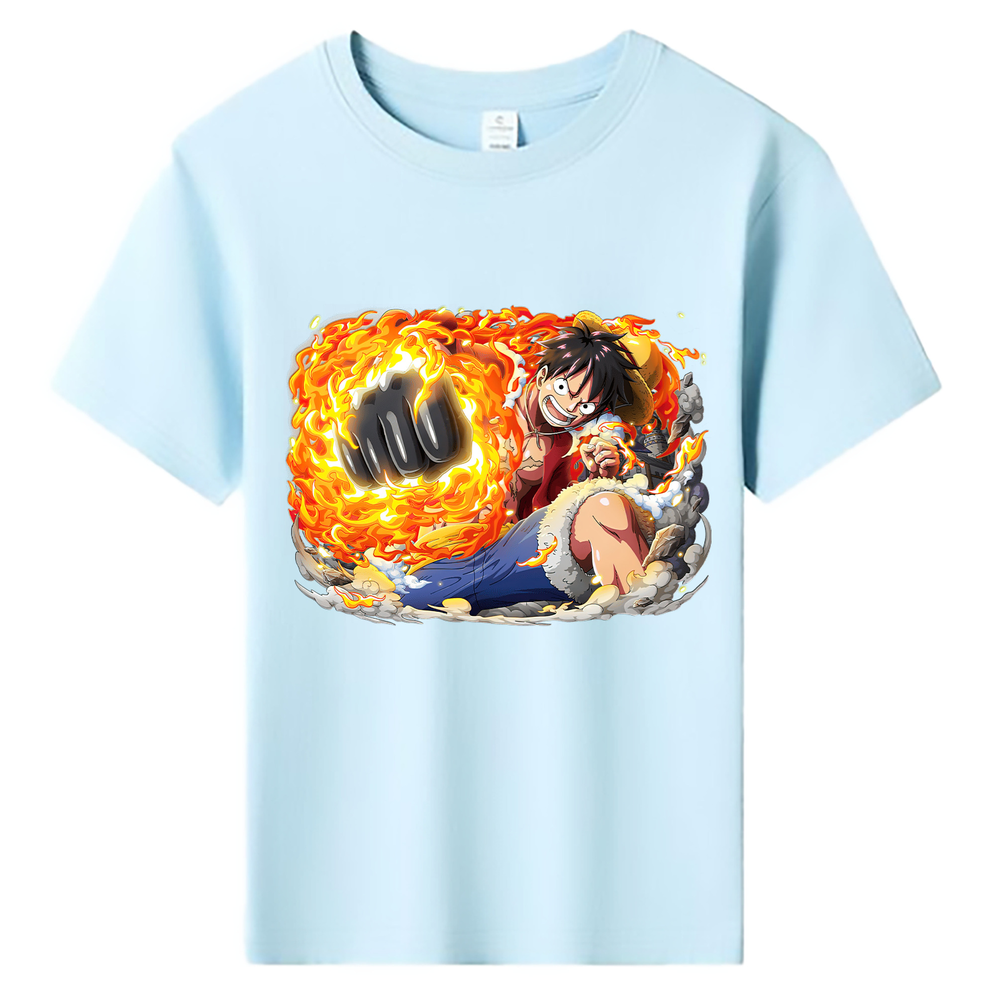 ワンピース モンキー・D・ルフィ ONE PIECE Monkey D. Luffy 綿100％キッズTシャツ（フロントプリント）